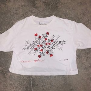 urban outfitters white crop t-shirt